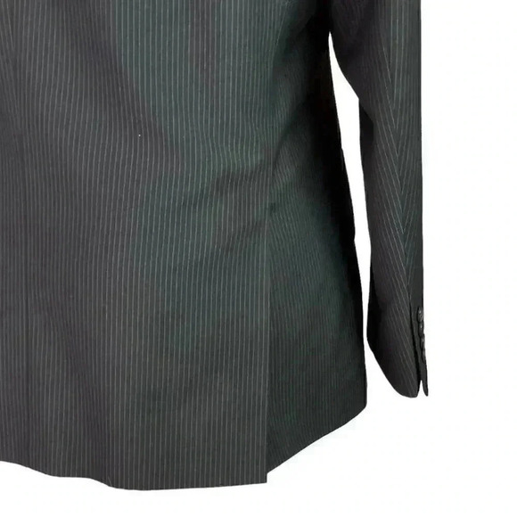 Billy London Sport Coat Blazer Jacket Mens 42S Black Blue Pinstripe Rayon Blend - Picture 7 of 11